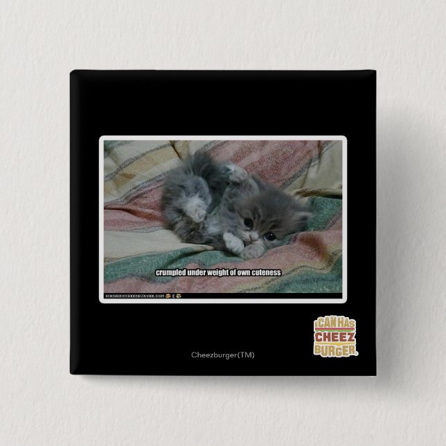 Weight of own cuteness 15 cm square badge (Front)