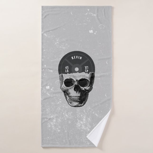 Weight Plate Skull Training Fitness Bodybuilding  Bath Towel (Bath Towel)