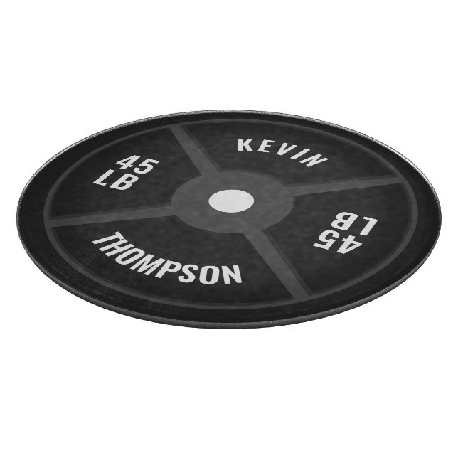 Weight Plate Training Fitness Bodybuilding Name Cutting Board (Corner)