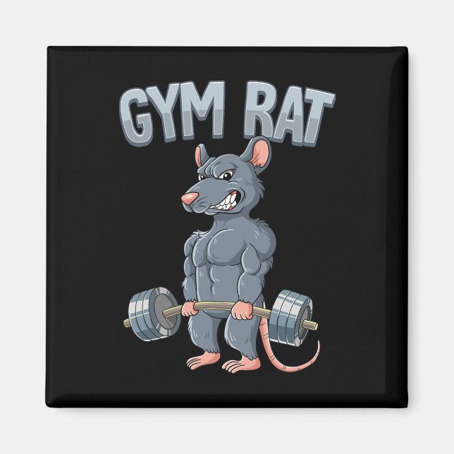 Weight Training Deadlift Gym Rat  Magnet (Front)