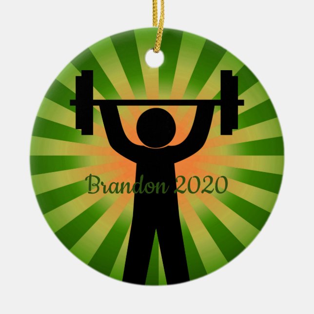 Weight Training Fitness Design Ornament (Front)