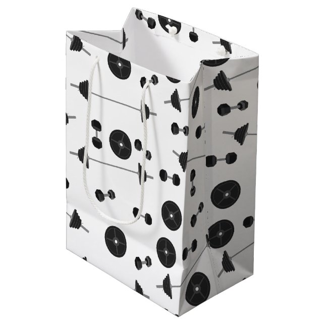 Weight Training Fitness Dumbbell Bodybuilding Medium Gift Bag (Front Angled)