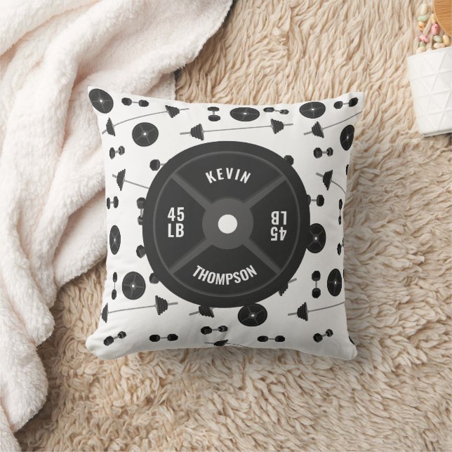 Weight Training Fitness Dumbbell Bodybuilding Name Cushion (Blanket)