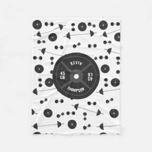 Weight Training Fitness Dumbbell Bodybuilding Name Fleece Blanket