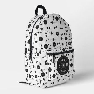 Weight Training Fitness Dumbbell Bodybuilding Printed Backpack