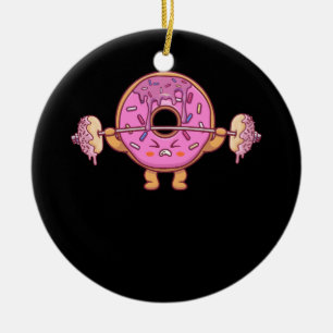 Weightlifing Barbell Funny Workout Gym Weightlifte Ceramic Tree Decoration