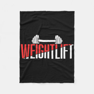 Weightlift Gym Lifting Weightlifting Workout Fleece Blanket