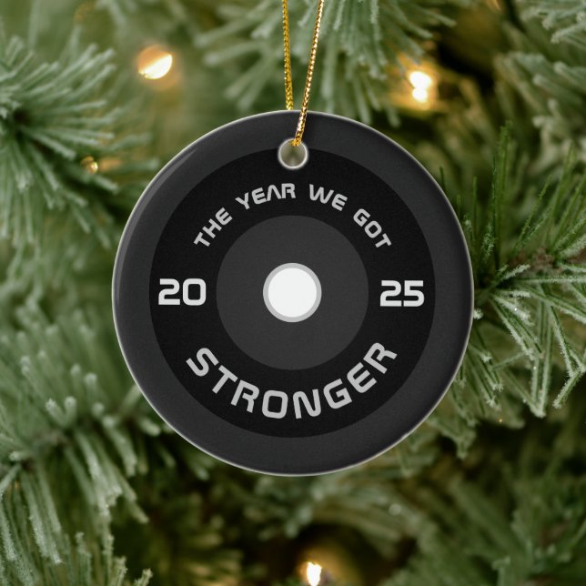 Weightlifter barbell fitness personalized ceramic tree decoration (Tree)