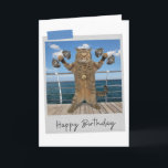 Weightlifter Cat Funny Birthday Card<br><div class="desc">Brighten up any cat lover's birthday with this whimsical and fun feline design!</div>