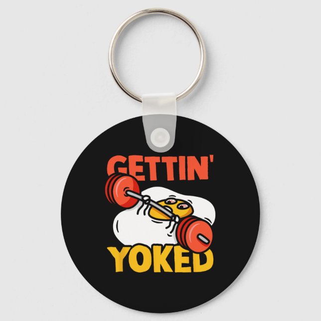 Weightlifter Getting Yoked Training Funny Bodybuil Key Ring (Front)