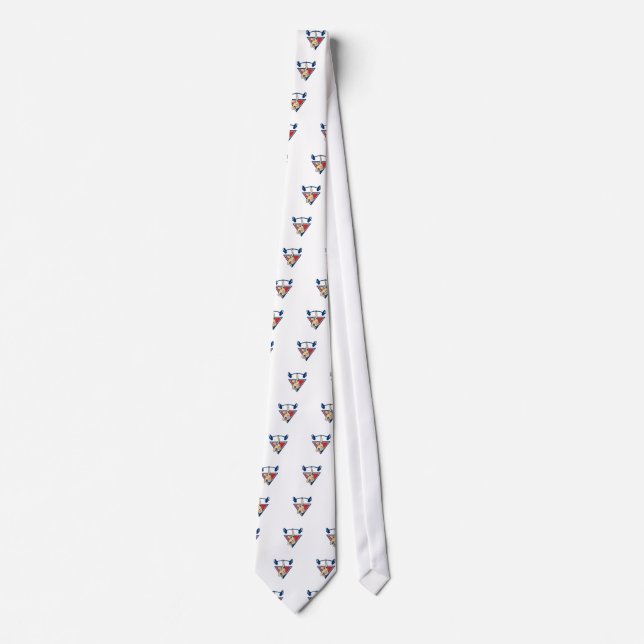 Weightlifter Lifting Barbell Weights Retro Tie (Front)