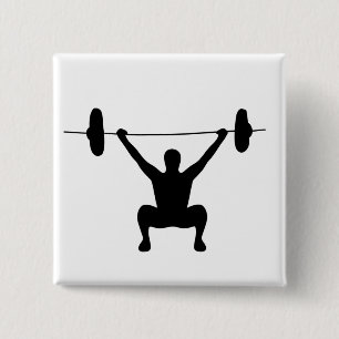 Weightlifting 15 Cm Square Badge