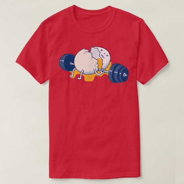 Weightlifting Accident Gym Funny Egg  T-Shirt (Design Front)