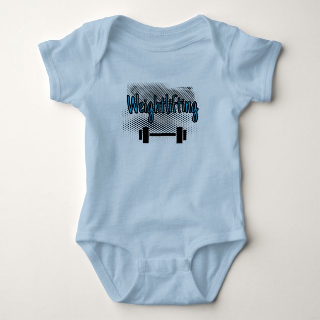 Weightlifting Bar Baby Bodysuit (Front)