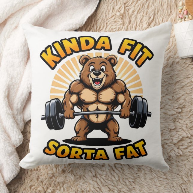 Weightlifting Bear Cushion (Blanket)