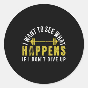 Weightlifting Bodybuilder Muscle Barbell Exercise  Classic Round Sticker