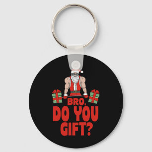 Weightlifting Bodybuilding Christmas Santa Bro Do Key Ring