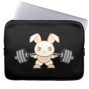 Weightlifting Bunny Cartoon - Squat - Leg Day, Gym Laptop Sleeve