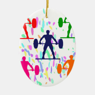 WEIGHTLIFTING CERAMIC TREE DECORATION