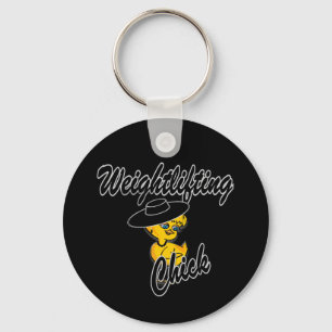 Weightlifting Chick #4 Key Ring