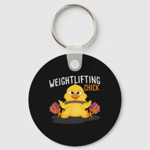 Weightlifting Chick Bodybuilding Workout Gym Women Key Ring