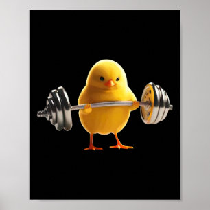 Weightlifting Chick Gym Bodybuilding Workout Fitne Poster
