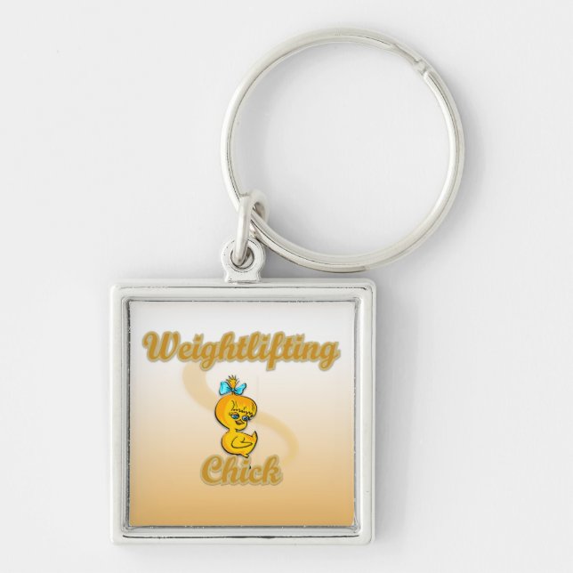 Weightlifting Chick Key Ring (Front)