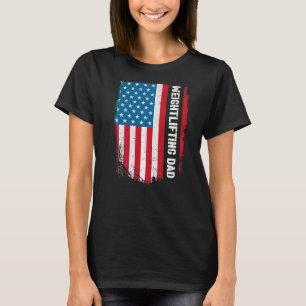 Weightlifting Dad America Us Flag Patriot Vintage T-Shirt