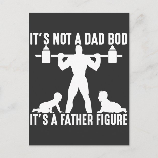Weightlifting Dad Bod Baby Dumbbell Bodybuilder Postcard (Front)