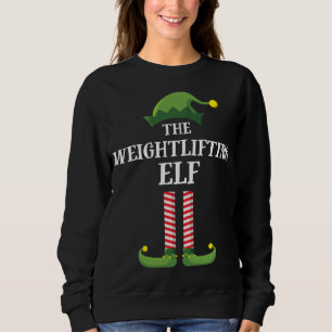 Weightlifting Elf Matching Family Christmas Sweatshirt