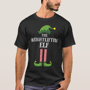 Weightlifting Elf Matching Family Group Christmas T-Shirt