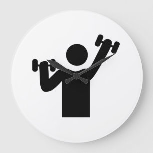 Weightlifting Exercise Large Clock