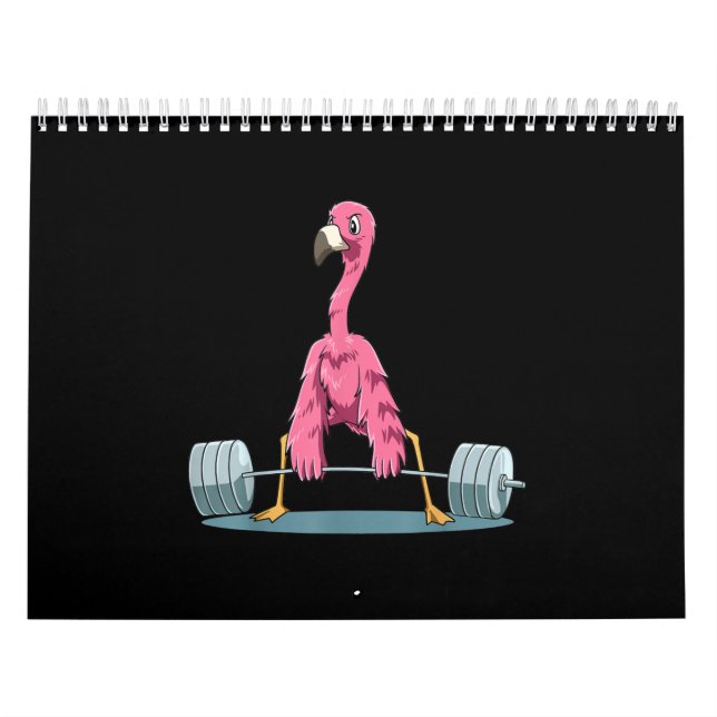 Weightlifting Flamingo Deadlifting Flamingo Calendar (Cover)