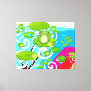 Weightlifting Frog Canvas Print