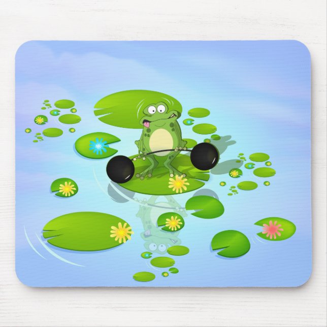 Weightlifting Frog Mouse Mat (Front)