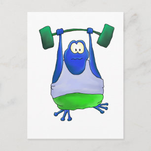Weightlifting Frog Postcard