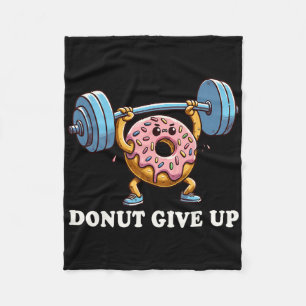 Weightlifting - Funny Fitness Workout Gym Doughnut Fleece Blanket