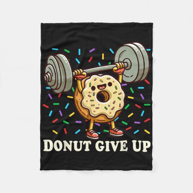 Weightlifting - Funny Fitness Workout Gym Doughnut Fleece Blanket (Front)