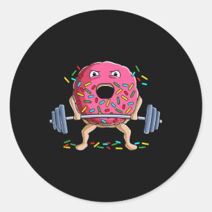 Weightlifting Funny Gym Bodybuilding Deadlift Work Classic Round Sticker