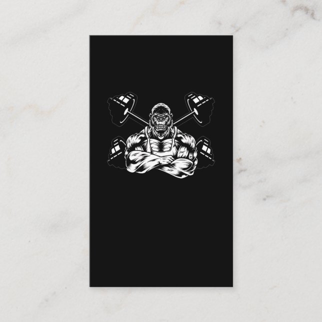 Weightlifting Gorilla Beast Bodybuilding Business Card (Front)