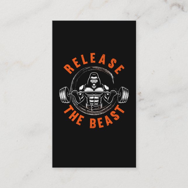 Weightlifting Gorilla Beast Lifting Business Card (Front)