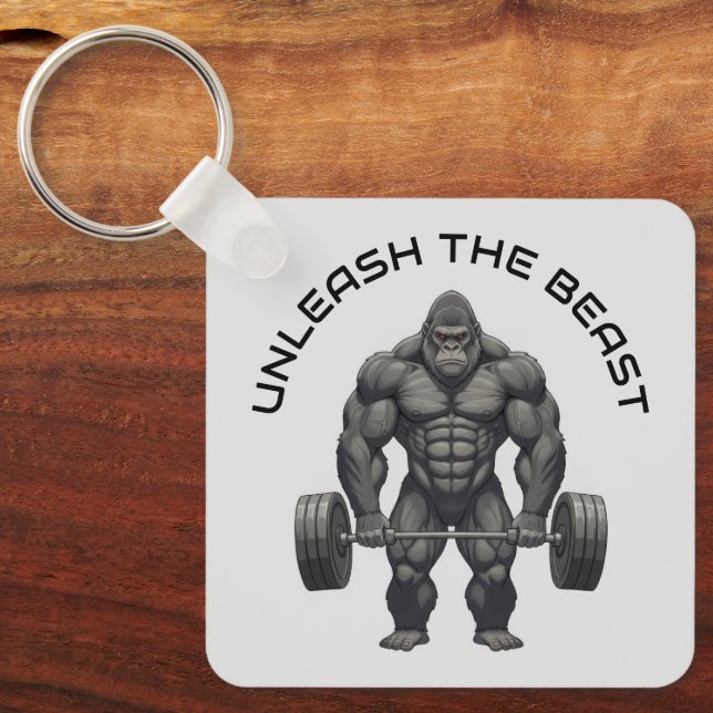 Weightlifting Gorilla Key Ring (Front)