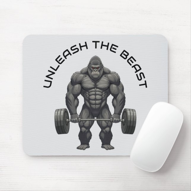 Weightlifting Gorilla Mouse Mat (With Mouse)