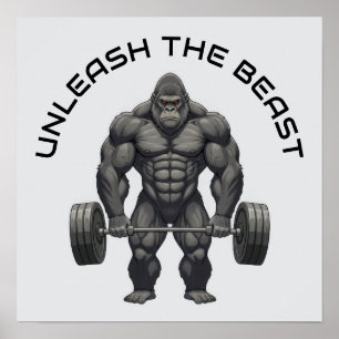 Weightlifting Gorilla Poster