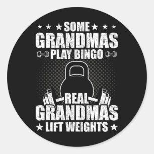 Weightlifting Grandma Bodybuilding Weightlifting W Classic Round Sticker