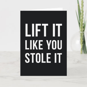 Weightlifting Gym Quote Lift It Black White Card