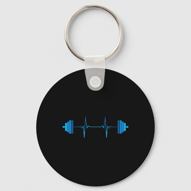 Weightlifting Heartbeat - Bodybuilding  Key Ring (Front)