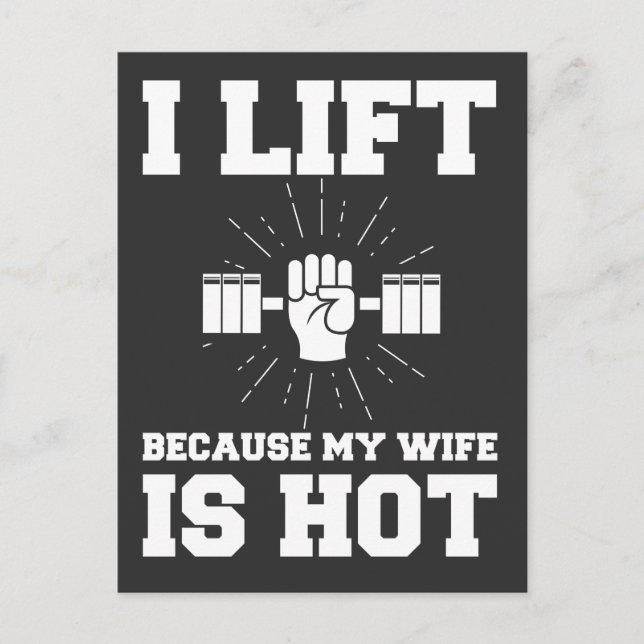 Weightlifting Husband Workout Lifting Wife is Hot Postcard (Front)
