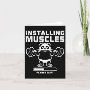 Weightlifting Installing Muscle Workout Pun Gym We Card
