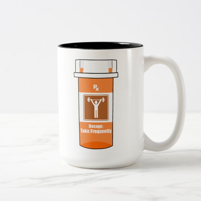 Weightlifting Is My Drug Two-Tone Coffee Mug (Right)